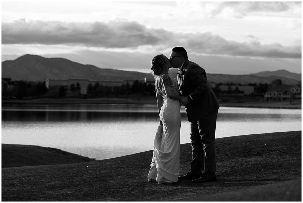 golden hour portraits with bride and groom in littleton colorado