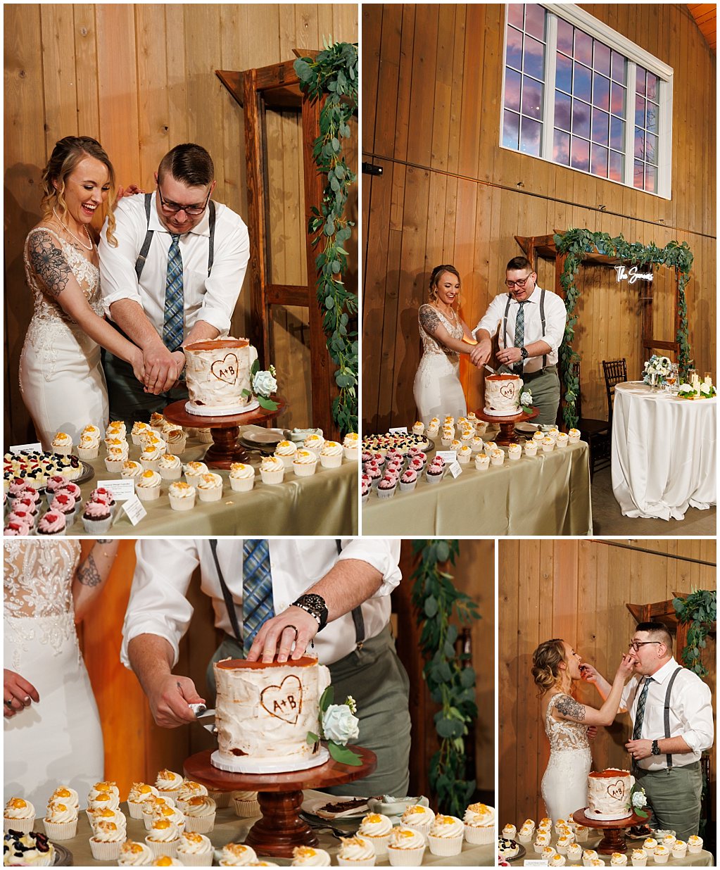 cake cutting at the barn of raccoon creek