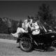 NCAR engagement session with sidecar motorcycle